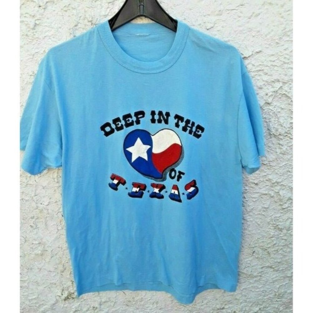 90s Vintage Deep In The Heart Of Texas Shirt Large - Picture 1 of 1